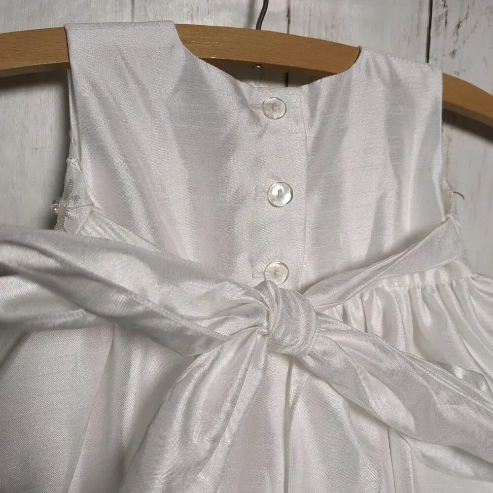 Lito Girls White Formal Dress Size Small Lace Sequin Pearl Communion